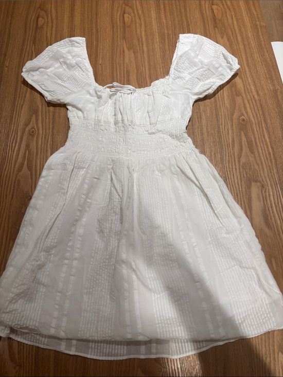 Sunday Best Dresses & Skirts - Sunday Best White Smocked Flutter-Sleeve Dress
